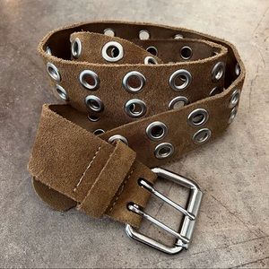 Leather Tan Coloured Neutral Grommet Belt